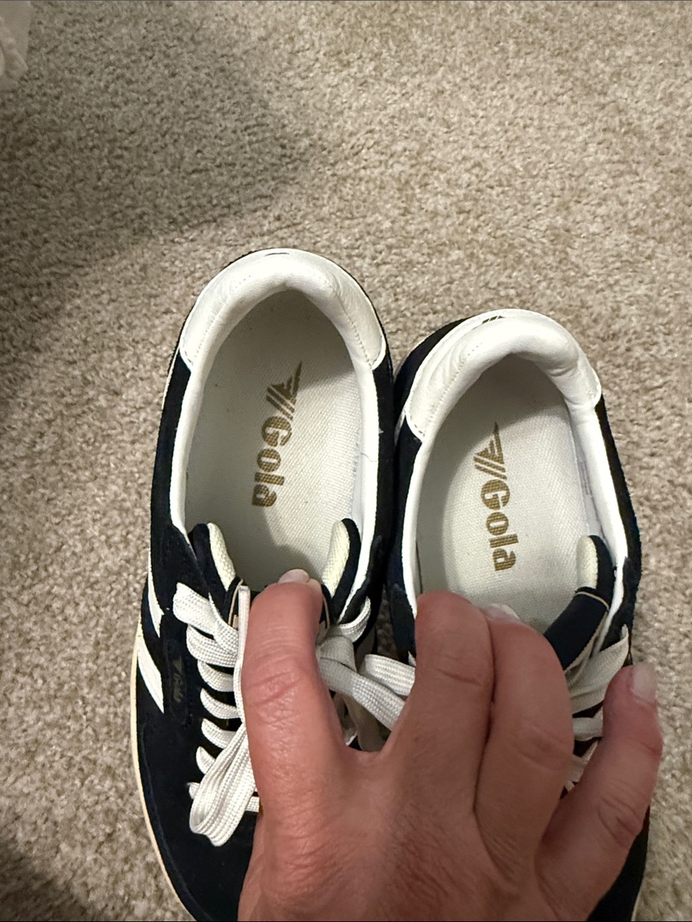 Gola Hawk Black and White Suede Sneakers - 7.5 - Picture 2 of 6